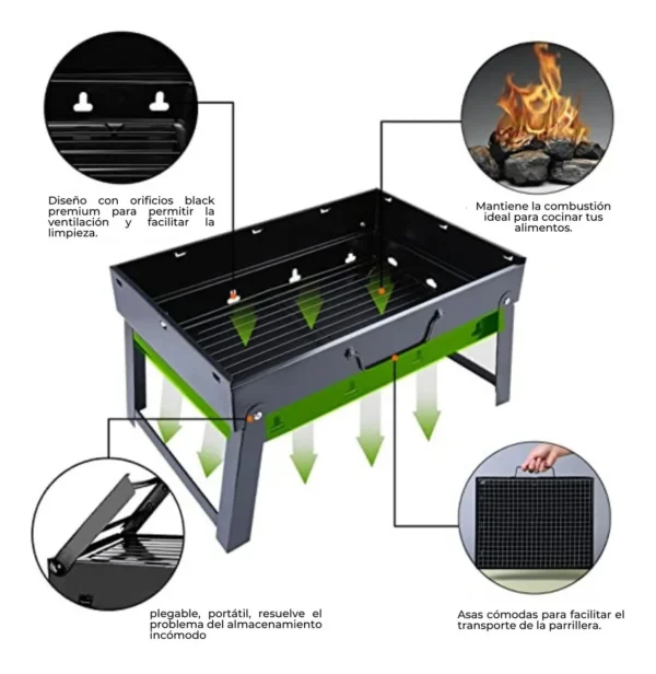 PARRILLA MEDIANA A CARBON B12 - Imagen 4