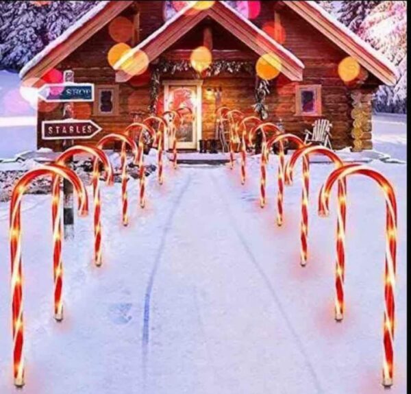 SET DE BASTONES SOALRES DE NAVIDA PARA JARDIN