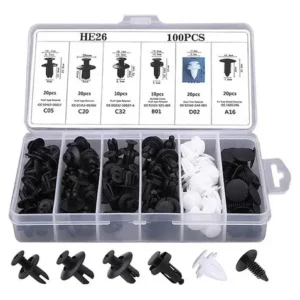 CLIPS BROCHE RETENCION PLASTICO AUTO DE 350 PIEZAS