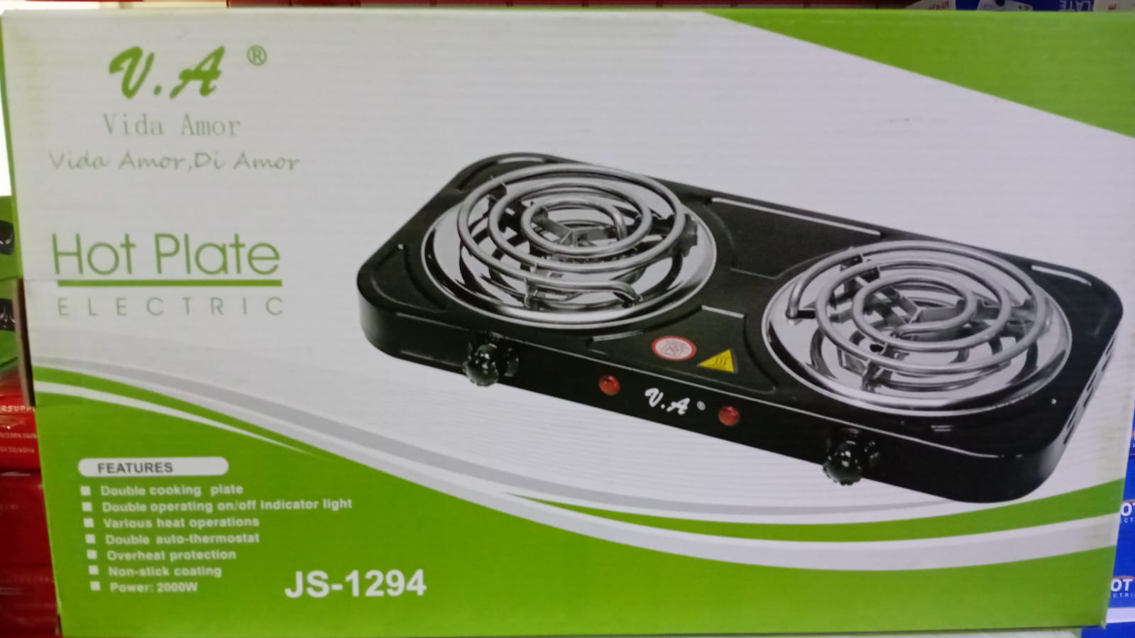 COCINA ELECTRICA 2 HORNILLAS DE ESPIRAL