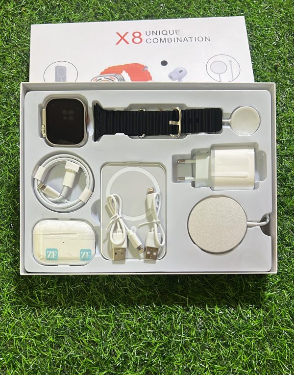 KIT DE SMART WATCH + AUDÍFONOS +CARGADORES