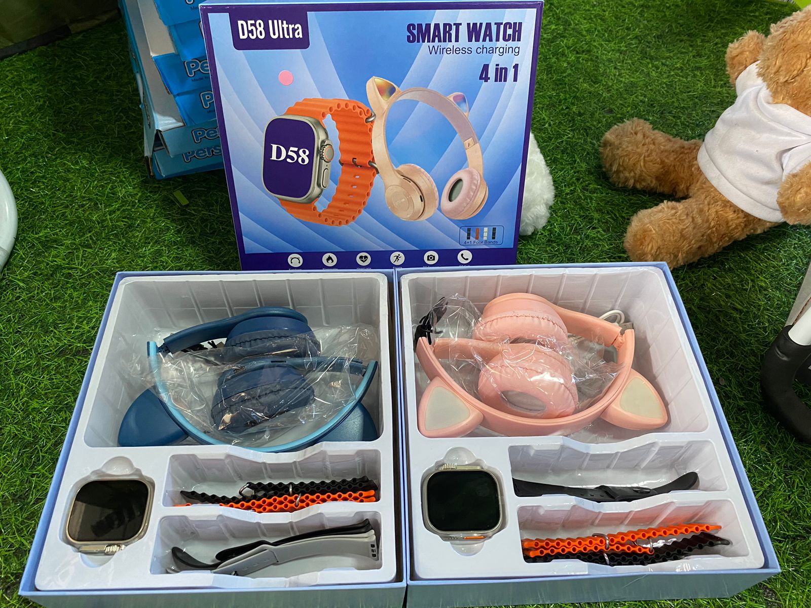 RELOJ S-MART WATCH 4 EN 1 CON AUDÍFONOS OREJA DE GATO