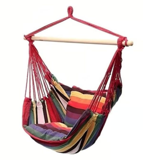 SILLA HAMACA CON SOPORTE DE MADERA PARA CAMPING, JARDIN,  COVERTOR.