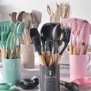 SET DE UTENCILIOS PARA COCINA DE SILICONA 12 PIEZAS