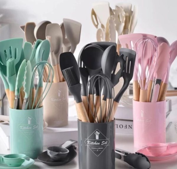 SET DE UTENCILIOS PARA COCINA DE SILICONA 12 PIEZAS