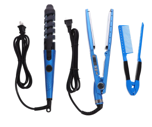 SET DE PLANCHA CON RIZADOR 450° + PEINETA